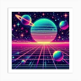 Retro Futuristic Elements,Retro Futuristic Background,Retro Futuristic Templates (18) Art Print