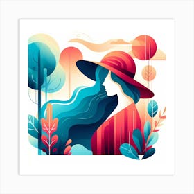 Woman In A Hat 22 Art Print