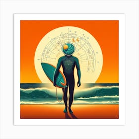 Astrologer Surfer Art Print