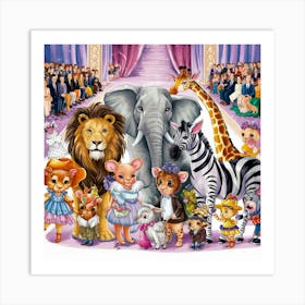 A Vibrant Illustration Of A Variety Of Safari Anim X9zyp8hrsusenodwbg9d6w Smtoottbs5epkifn3puubq Art Print