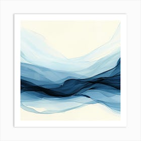 Abstract Blue Wave Art Print