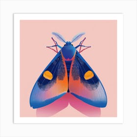 Moth On Pink Art Print