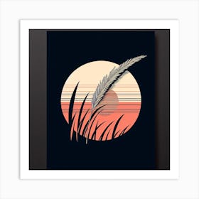 Sunset With A Feather Art Print