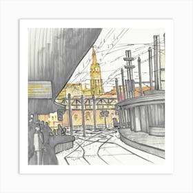 Brussel Contrasts Square Art Print
