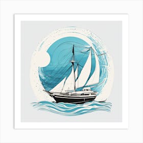 Sailboat In The Sea Art Print