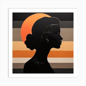 Silhouette Of A Woman Art Print