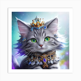 Cat In A Crown 2 Art Print