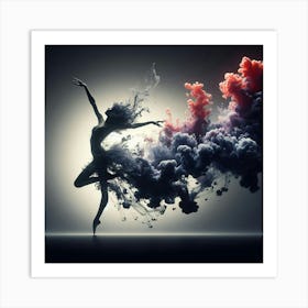 Dancer In Smoke 1 Art Print