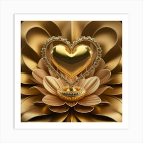 Golden Heart 2 Art Print