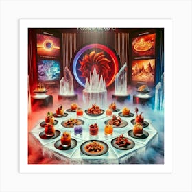 A Luxurious Presentation Of The Flavors Of Fire An Art Print