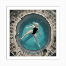 Big Doll in a Swimming Pool Art Print