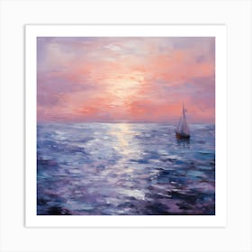 Dreamy Purple Waters: Monet's Artistic Seascape Art Print