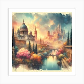 Cityscape Painting 2 Art Print