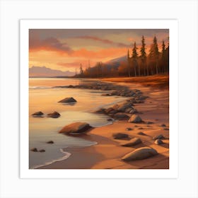 Dusky shores Art Print