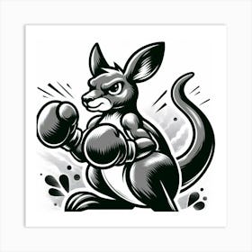 Kangaroo With Boxing Gloves Art Print