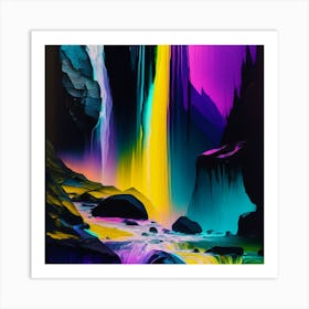 Rainbow Waterfall Art Print