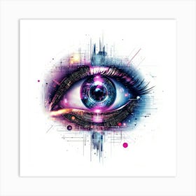 Eye Of The Future.Generated AI. Wall Art Print 6 Art Print