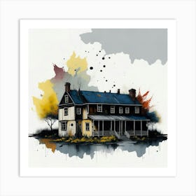 Colored House Ink Painting (122) Art Print