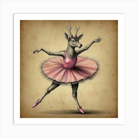 Deer Ballerina 2 Art Print