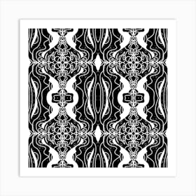 Black And White Seamless Pattern 3 Art Print