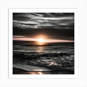 Sunset At The Beach 353 Art Print