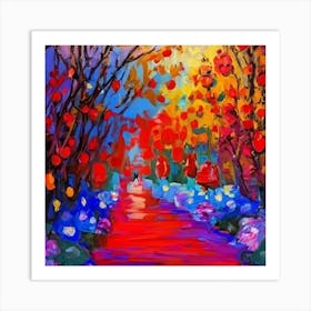 Flowery Trees Art Print