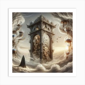 Clock Tower paintings art print Art Print