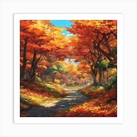 Autumn Road 2 Art Print