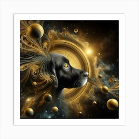 Dog In Space 2 Art Print