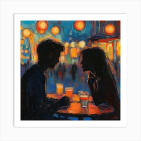 Couple At The Bar Art Print