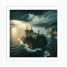 Castle On A Rocky Island Art Print