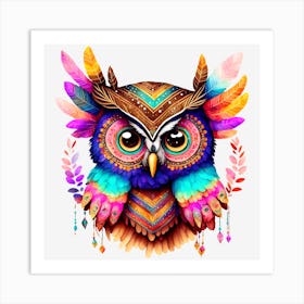 BB Borsa Colorful Owl Art Print