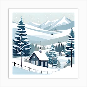 Christmas snow 11 vector art Art Print