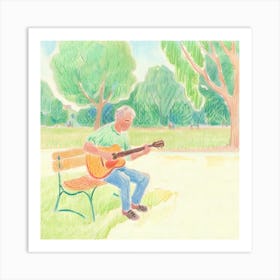 Man Playing Guitar Art Print