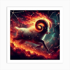 Ram Zodiac Sign 13 Art Print