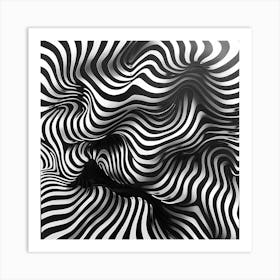 Abstract Wavy Lines Metal Print Art Print