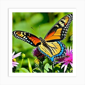 Butterfly On A Flower 5 Art Print