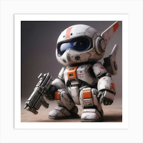 Robot With Gun Art Print