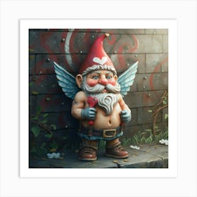 Cupid Gnome 5 Art Print