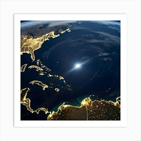 Earth At Night 5 Art Print