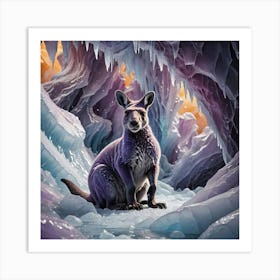 Kangaroo In Ice Cave Art Print