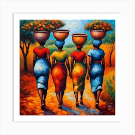 Walking Women Art Print