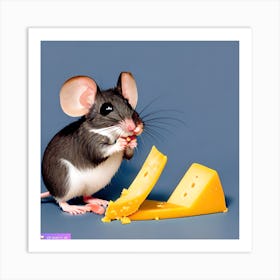 Surrealism Art Print | Mouse Craving Unique Cheese Art Print