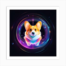 Corgi In Space 17 Art Print