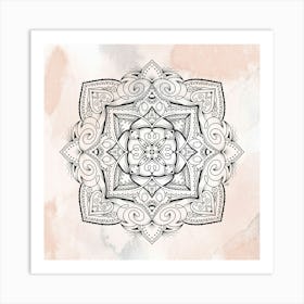 Mandala on Colorful Watercolor Background Art Print