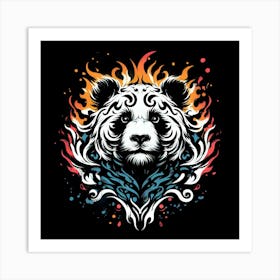 Flaming Panda Art Print