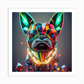 Colorful Bulldog Art Print