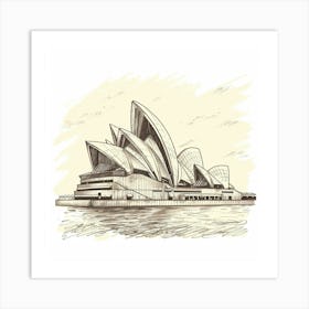 A Sydney Opera House In Sydney Hand Drawn Sketch 1719930199 2 Art Print