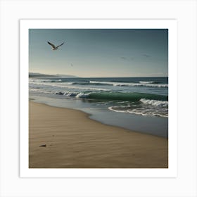 Seagulls On The Beach Art Print