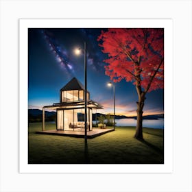 House At Night Art Print